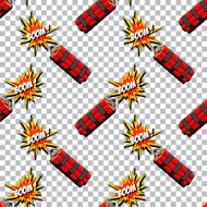 Boom with dynamite pattern Comic book explosion