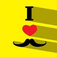 i love dad mustache flat icon vector illustration eps10