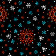 Geometric flowers seamless pattern