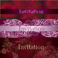 Collection of invitation cards in vintage style