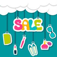 Sale label in the clouds