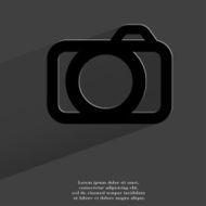 Camera Flat modern web button with long shadow and space