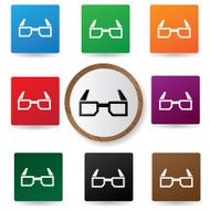 Glasses symbol on buttons vector