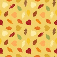 Cartoon seamless background pattern or textures with autumn leaves
