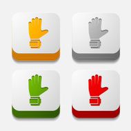 square button gloves