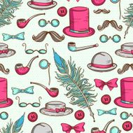 Retro gentleman elements pattern N3