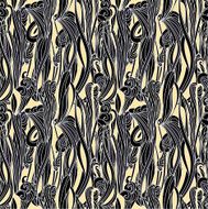 Floral Waves Lines Seamless Background N2