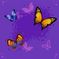 Background seamless of colorful butterflies flying