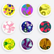 set of abstract colorful key plate pattern for design