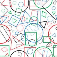 Illustration seamless pattern colour geometrical figures