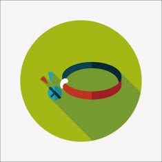 Pet dog chains flat icon with long shadow eps10 N57