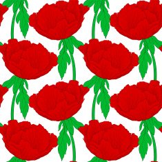 seamless background with flowers peony stem and leaves