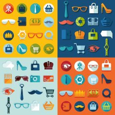 Set of fashion flat icons N13