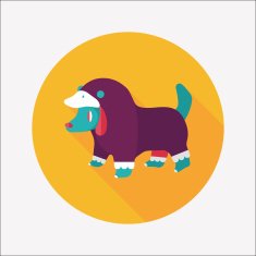 Pet Clothes flat icon with long shadow eps10 N42