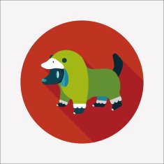 Pet Clothes flat icon with long shadow eps10 N44