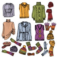 Fashion Sketchy Females knitted clothing set