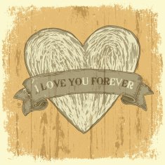 Grunge heart with ribbon Vintage background vector
