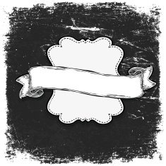 Vintage grunge black and white banner template Vector