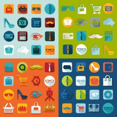 Set of fashion flat icons N18