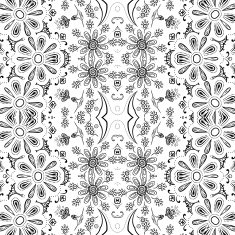 Seamless Outline Floral Pattern N3