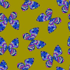 seamless pattern background with bright colored decorative butterflies