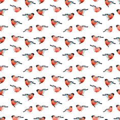 nature with bird seamless texture watercolor