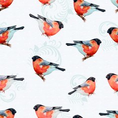 nature with bird seamless texture watercolor N2
