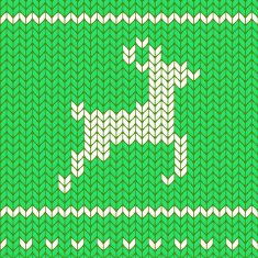 Flat knitting seamless pattern with deer