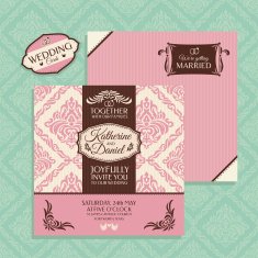 Floral wedding card N4