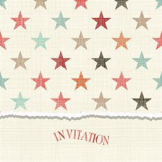 invitation card with colorful stars