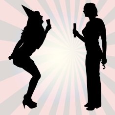 Vector silhouette women N4