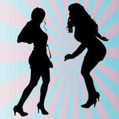Vector silhouette women N9