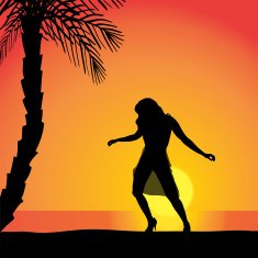 Vector silhouette of a woman N341