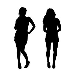 Vector silhouette of a woman N346