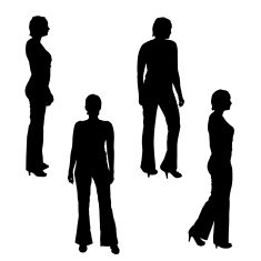 Vector silhouette of a woman N356
