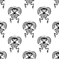 Black vector tribal ethnic pattern N4