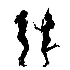 Vector silhouette of a woman N368