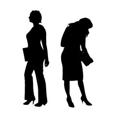 Vector silhouette of a businesswoman N6