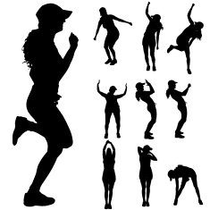 Vector silhouette of a woman N377