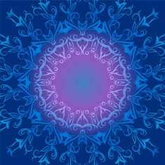 Circular ornament in blue tones