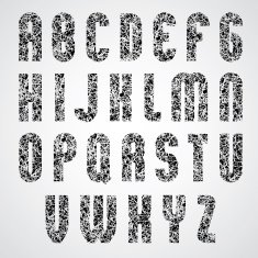 Pattern choppy black and white decorative font N2