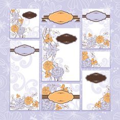 Set of floral wedding cards N16
