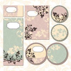 Set of floral wedding cards N17