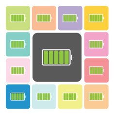 Battery symbol Icon color set vector illustration