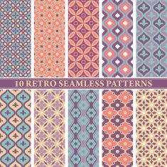 set of 10 retro seamless patterns N4