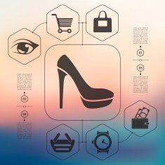 fashion infographic with unfocused background N32
