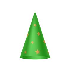 Green sorcerer hat with golden stars