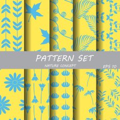 Blue and nature pattern set N3