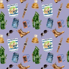 Seamless pattern with stylish fashion warm clothes N3