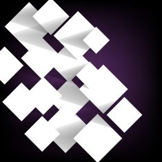 Paper square banner on violet background